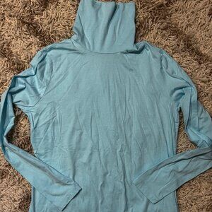 Lands' End Shaped Fit Turtleneck - Light Blue